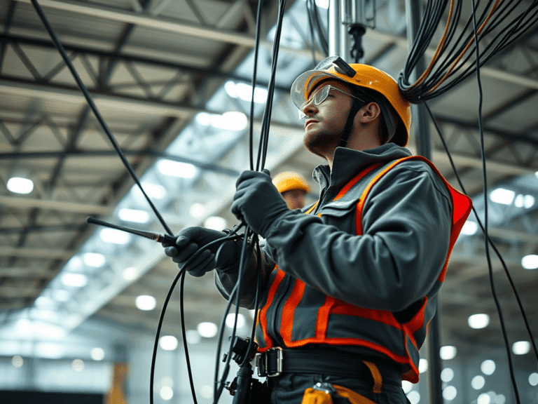 Instalación de red en altura